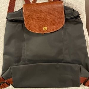 Longchamp Le pliage gun metal grey backpack